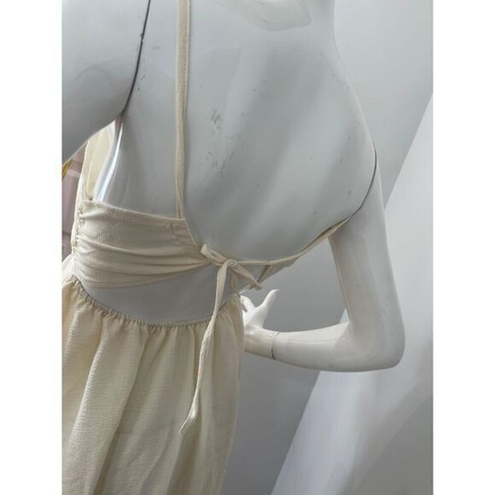 Commense Cutout High-Slit Beige Midi Dress Size S - Picture 10 of 15